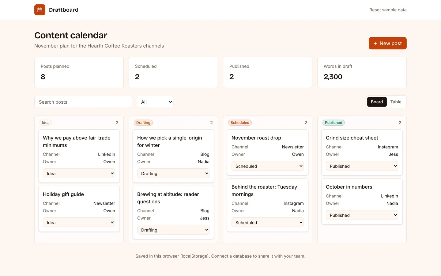 Content calendar starter, as built from its own files