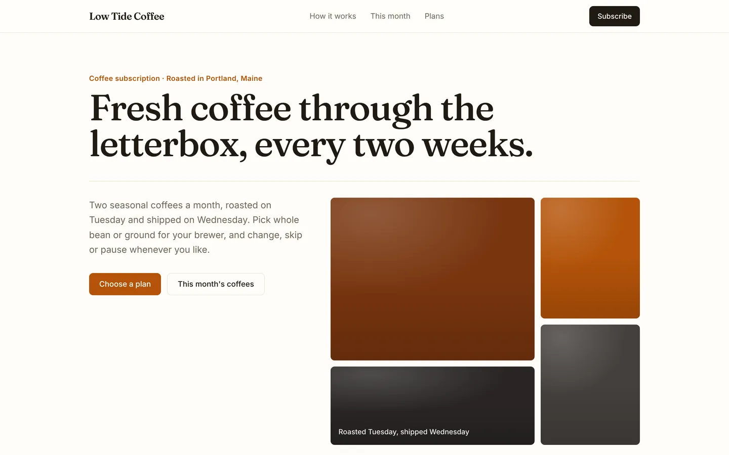 Coffee subscription starter, as built from its own files