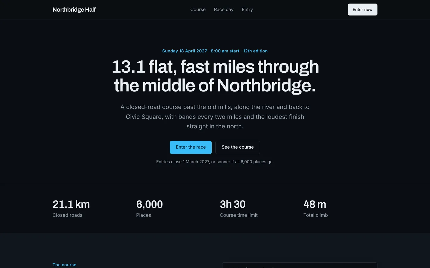 Half-marathon registration starter, as built from its own files