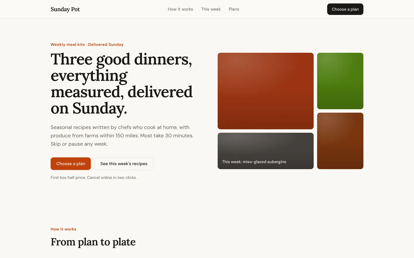 Meal kit subscription starter, as built from its own files