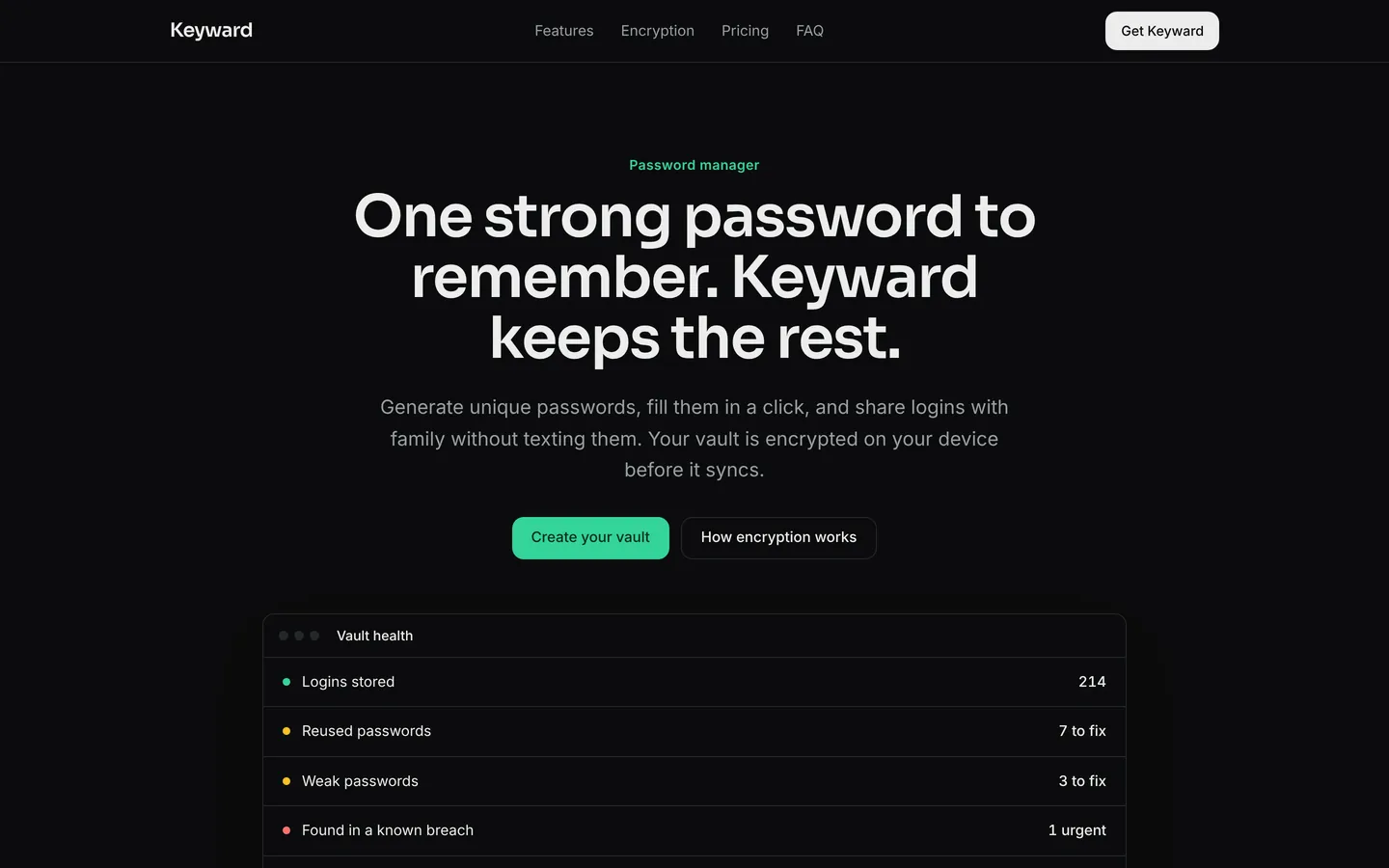 Password manager starter, as built from its own files