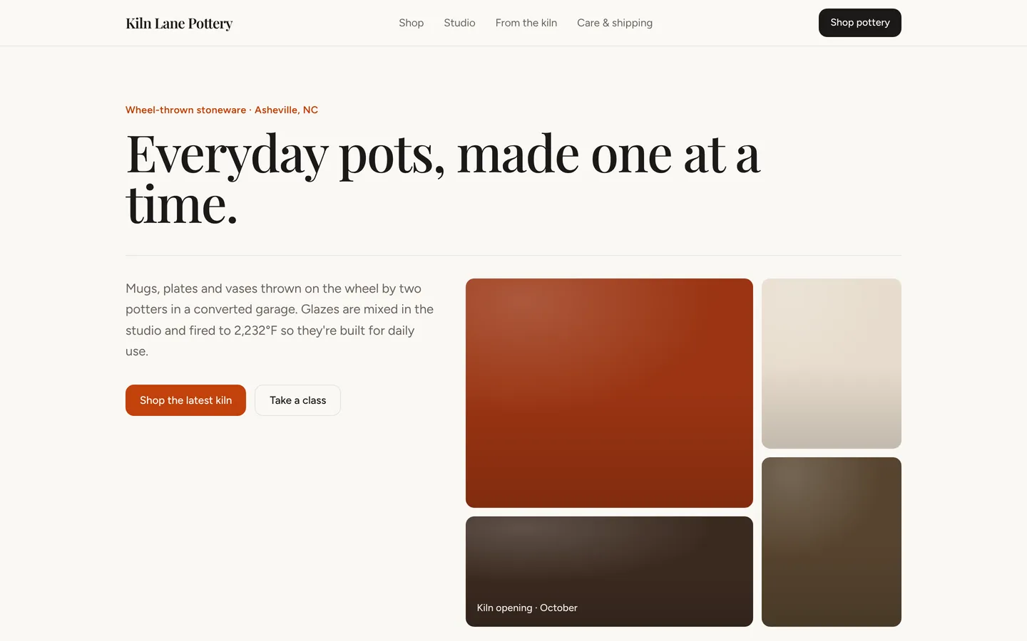 Handmade ceramics starter, as built from its own files