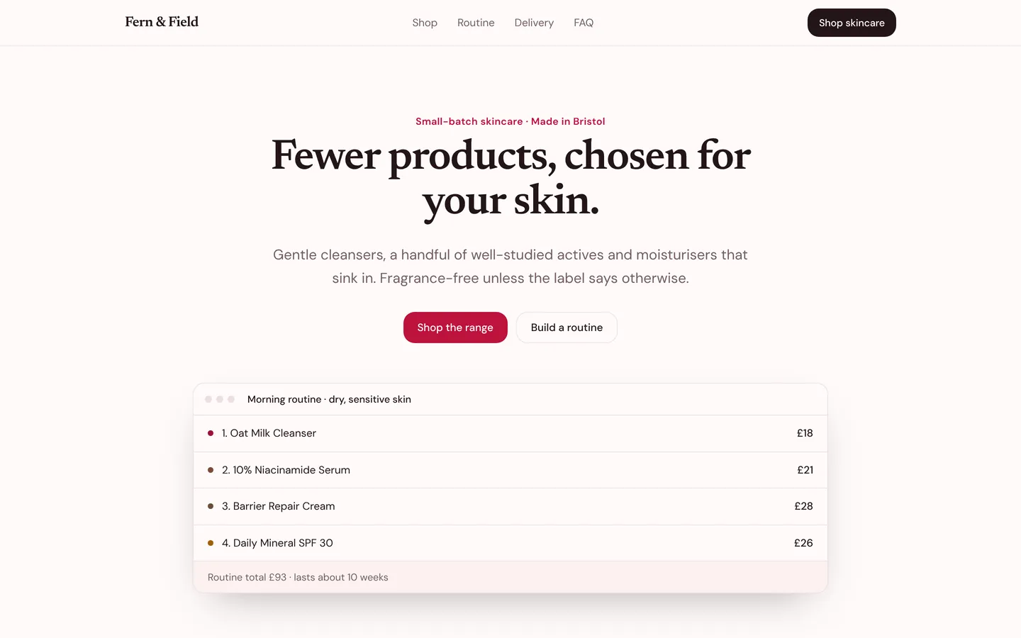 Skincare shop starter, as built from its own files