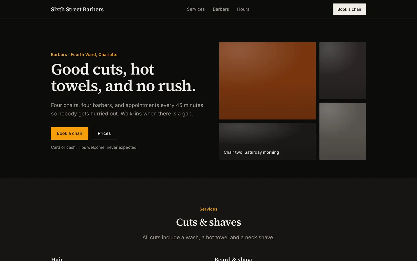 Barber shop starter, as built from its own files