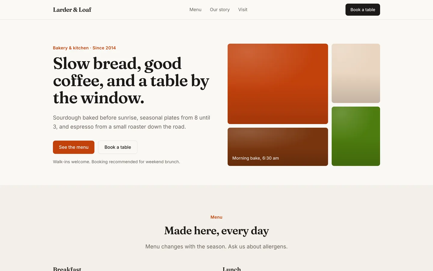 Neighbourhood café starter, as built from its own files