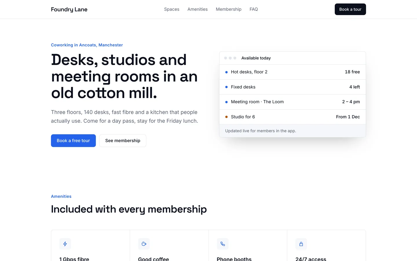 Coworking space starter, as built from its own files